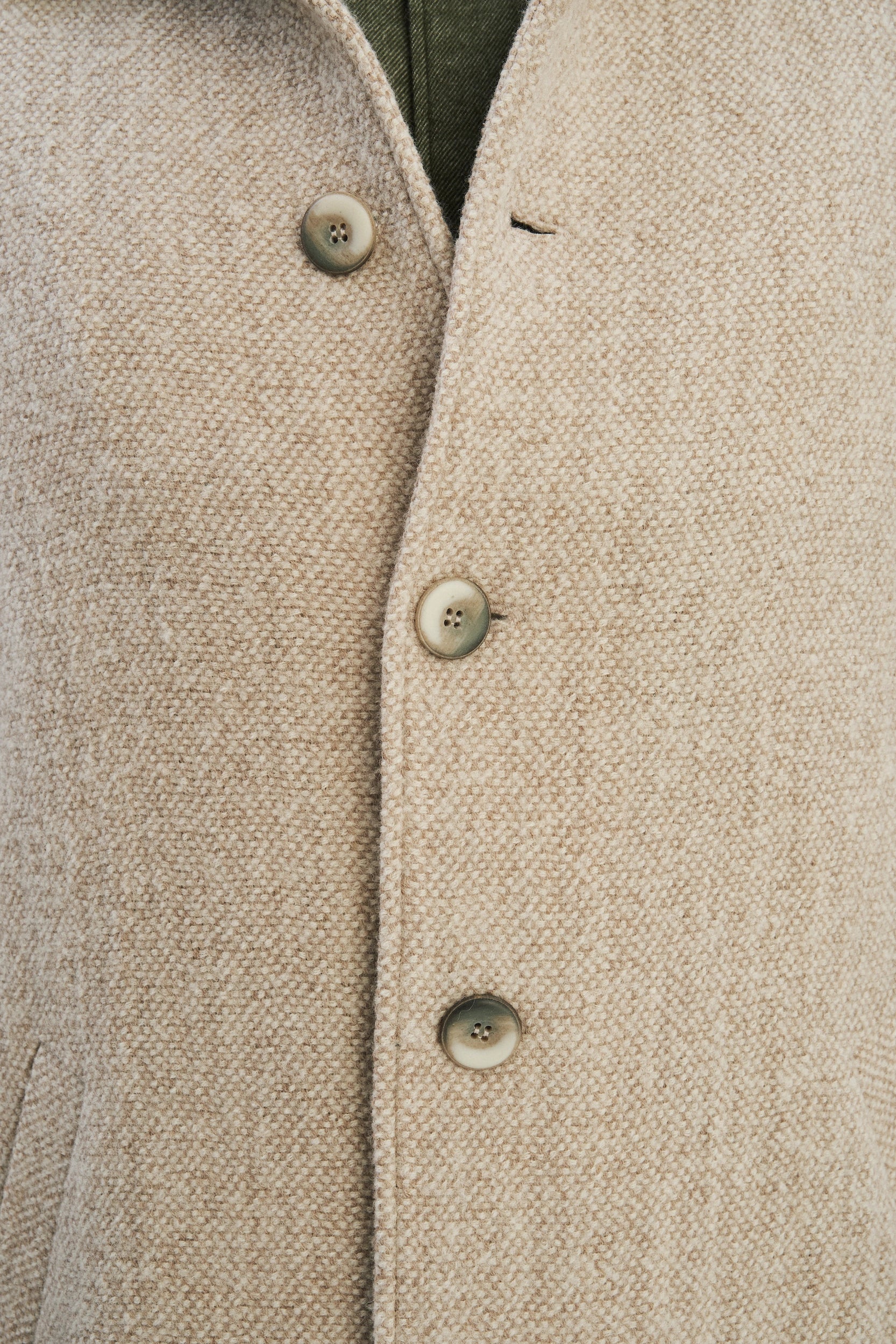Winter Coat in a Beige Japanese Wool with MEIDA Thermo Insulation