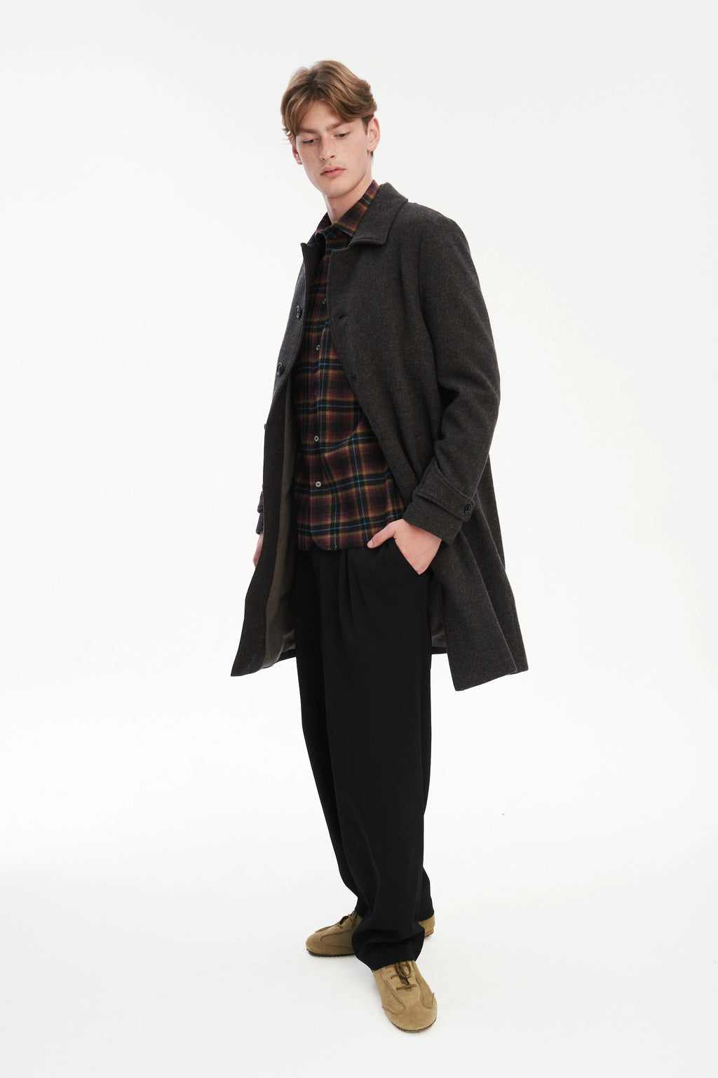 Winter Coat in a Brown Japanese Wool with MEIDA Thermo Insulation