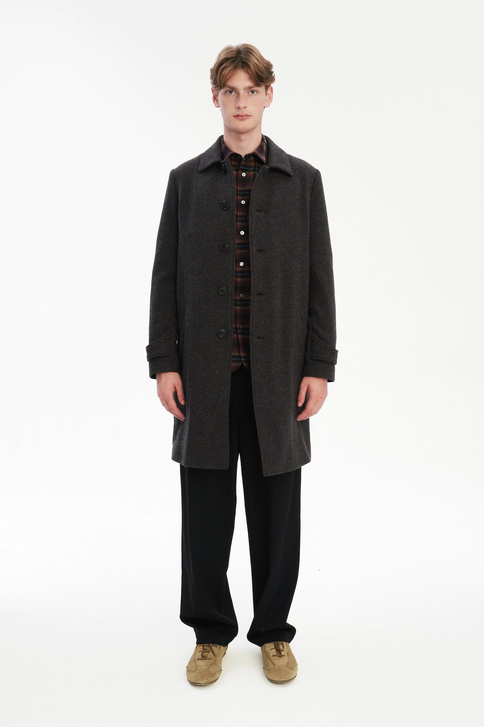 Winter Coat in a Brown Japanese Wool with MEIDA Thermo Insulation