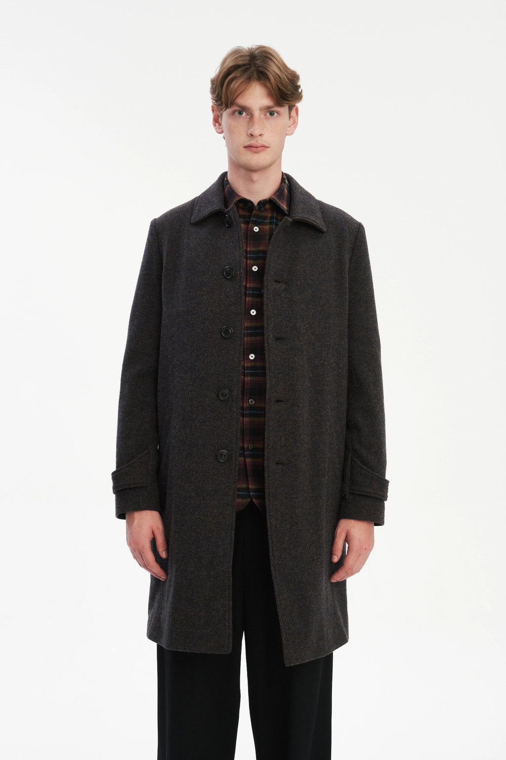 Winter Coat in a Brown Japanese Wool with MEIDA Thermo Insulation