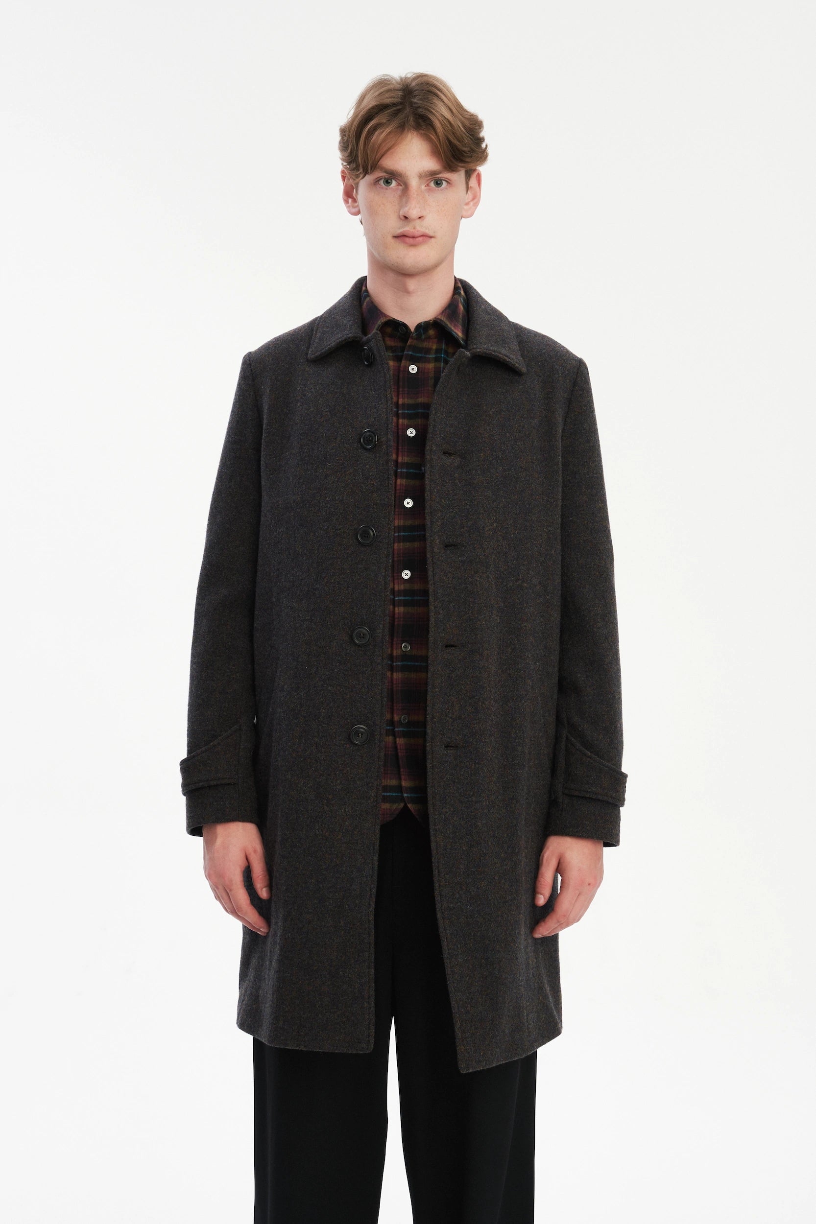 Winter Coat in a Brown Japanese Wool with MEIDA Thermo Insulation