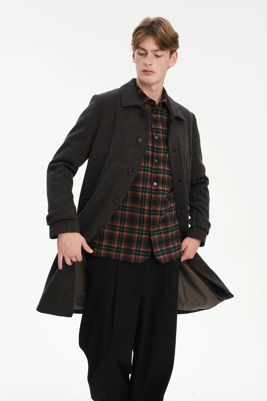 Winter Coat in a Brown Japanese Wool with MEIDA Thermo Insulation