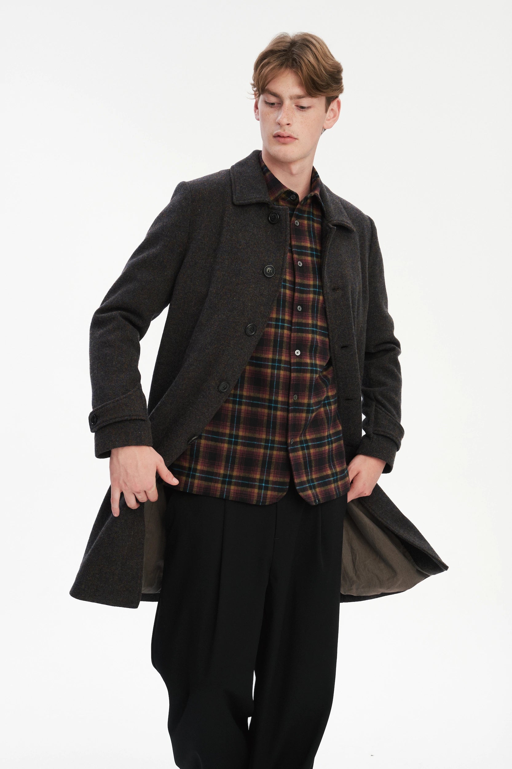 Winter Coat in a Brown Japanese Wool with MEIDA Thermo Insulation