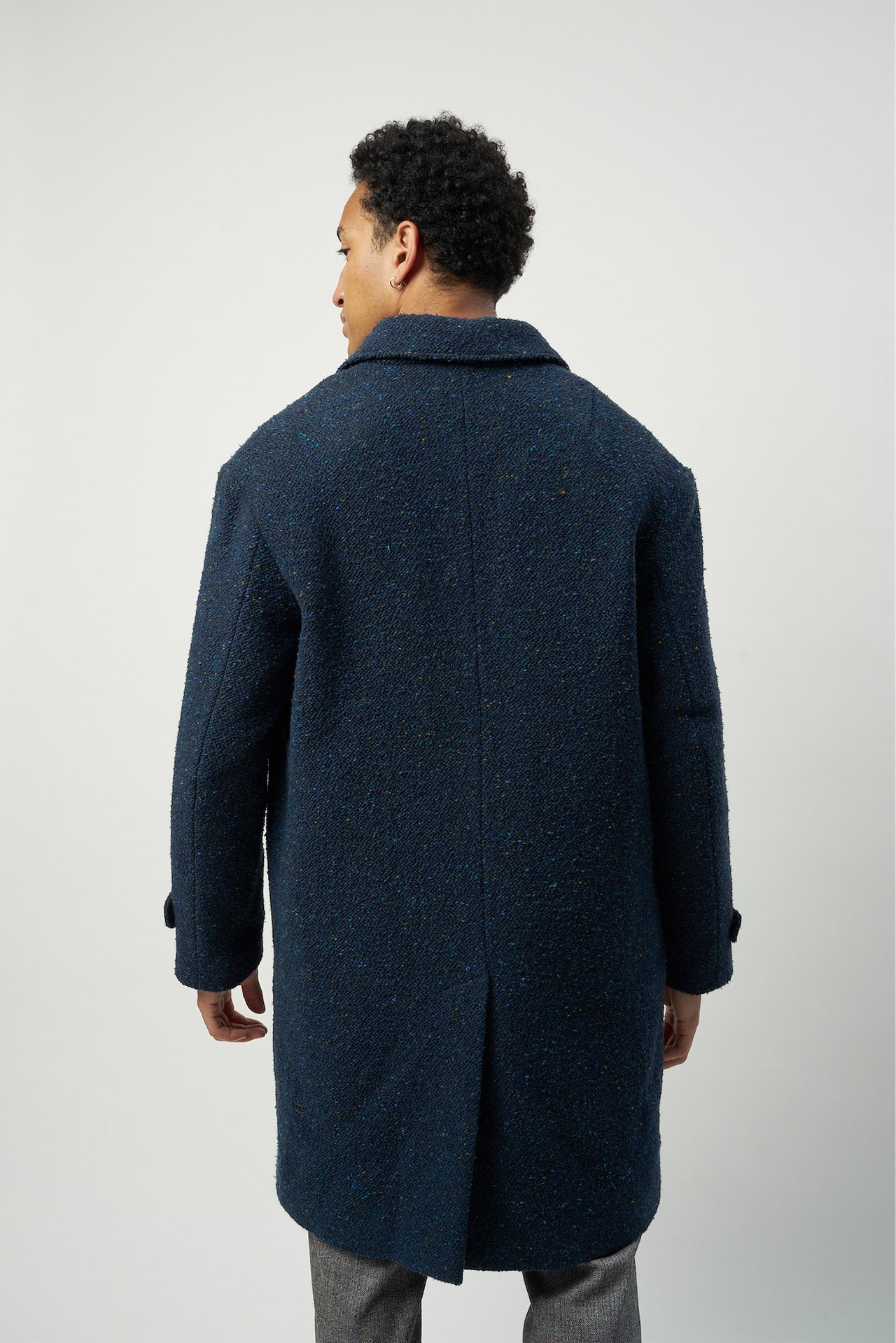 Winter Coat in Navy Italian Virgin Wool with MEIDA Thermo Insulation