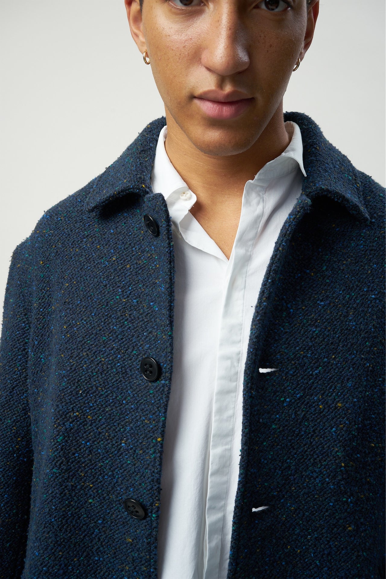 Winter Coat in Navy Italian Virgin Wool with MEIDA Thermo Insulation