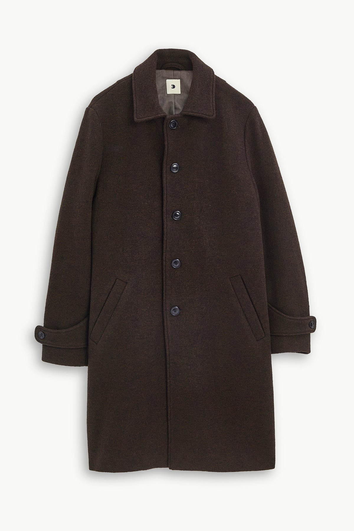 Winter Coat in a Dark Chocolate Italian Boiled Wool with MEIDA Thermo Insulation
