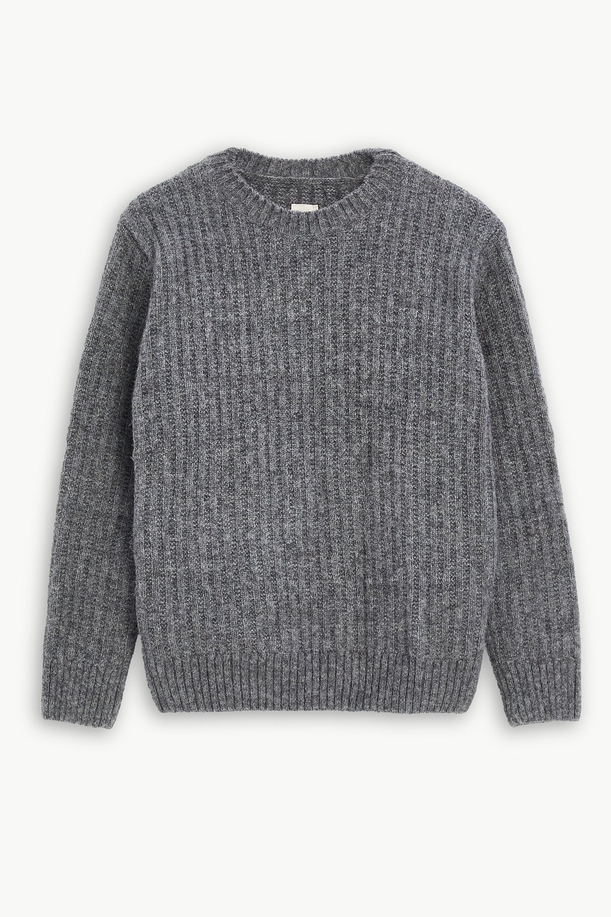 Crewneck Sweater in Baby Alpaca & Lambs Wool - Grey