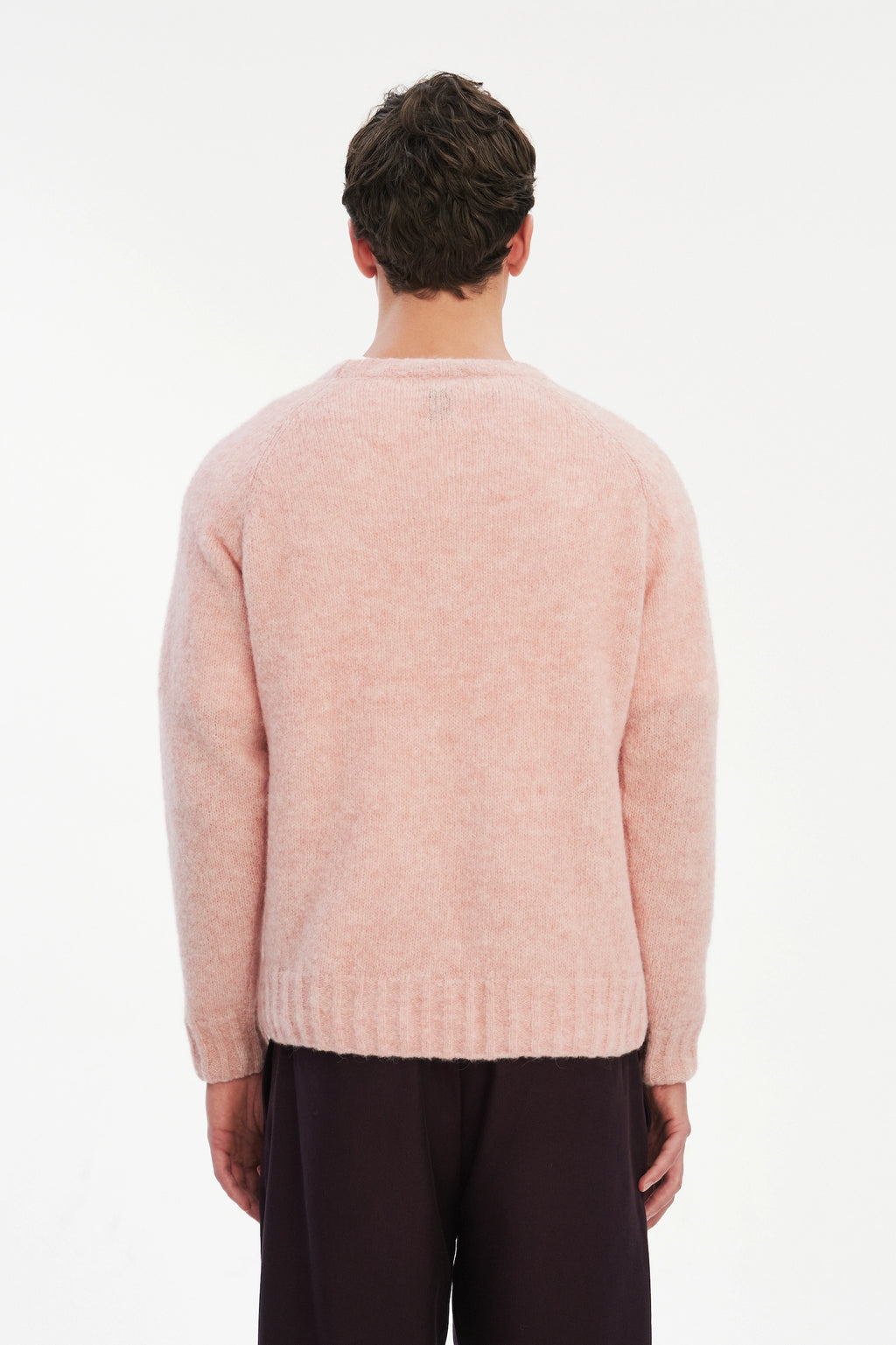 Pre-Order: Brushed Sustainable Alpaca Wool Crewneck Sweater in Pink