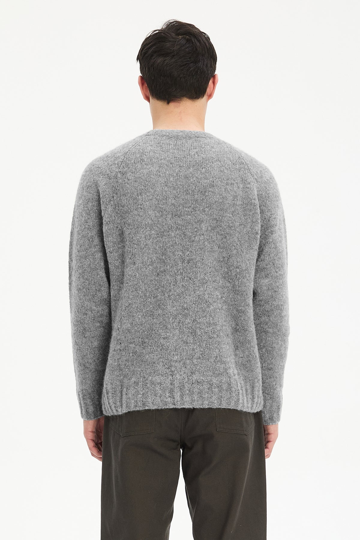 Crewneck Sweater in a Grey Sustainable Alpaca Blend