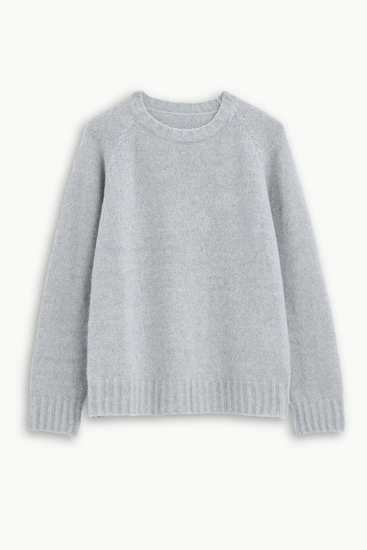 Crewneck Sweater in a Blend of Alpaca Wool and Organic Cotton in Baby Blue