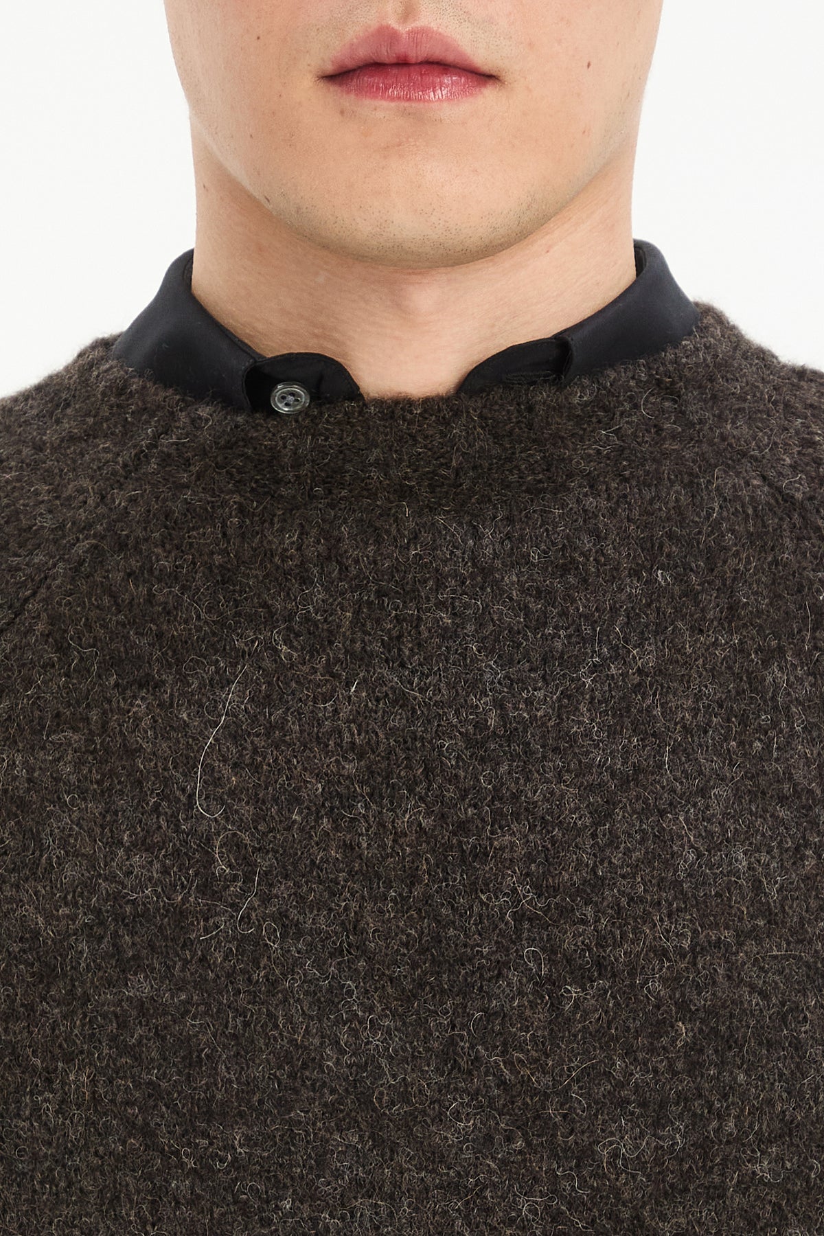 Crewneck Sweater in a Deep Espresso Brown Sustainable Alpaca