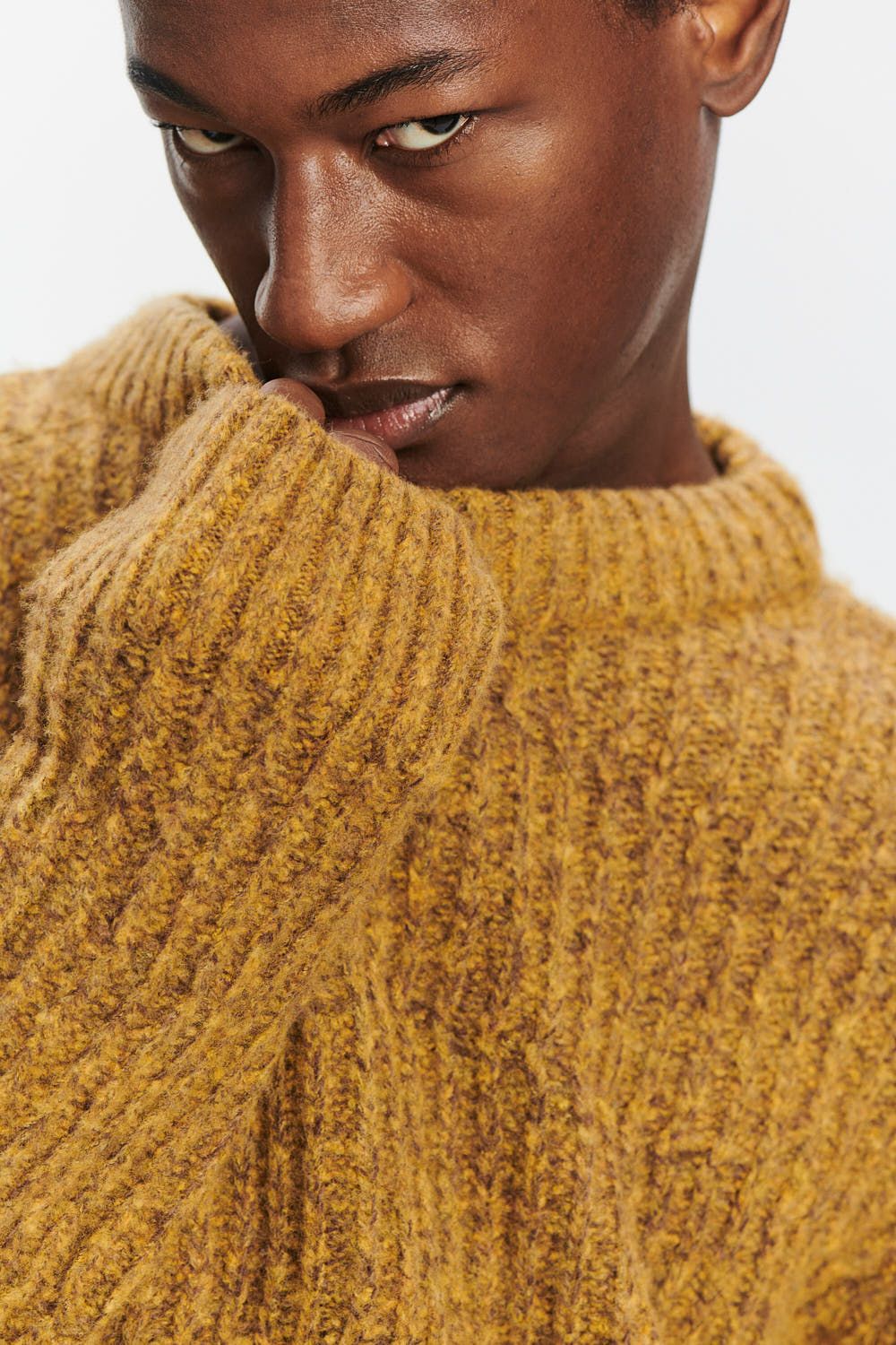 Crewneck Sweater in the Finest Italian Mustard Lambs Wool