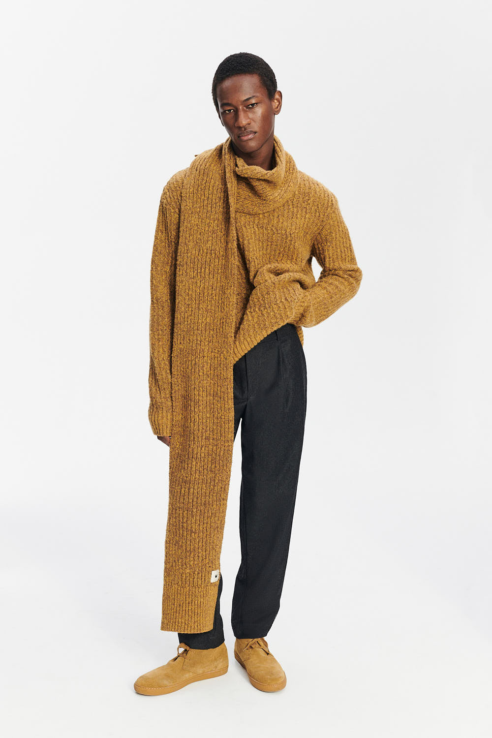 Crewneck Sweater in the Finest Italian Mustard Lambs Wool