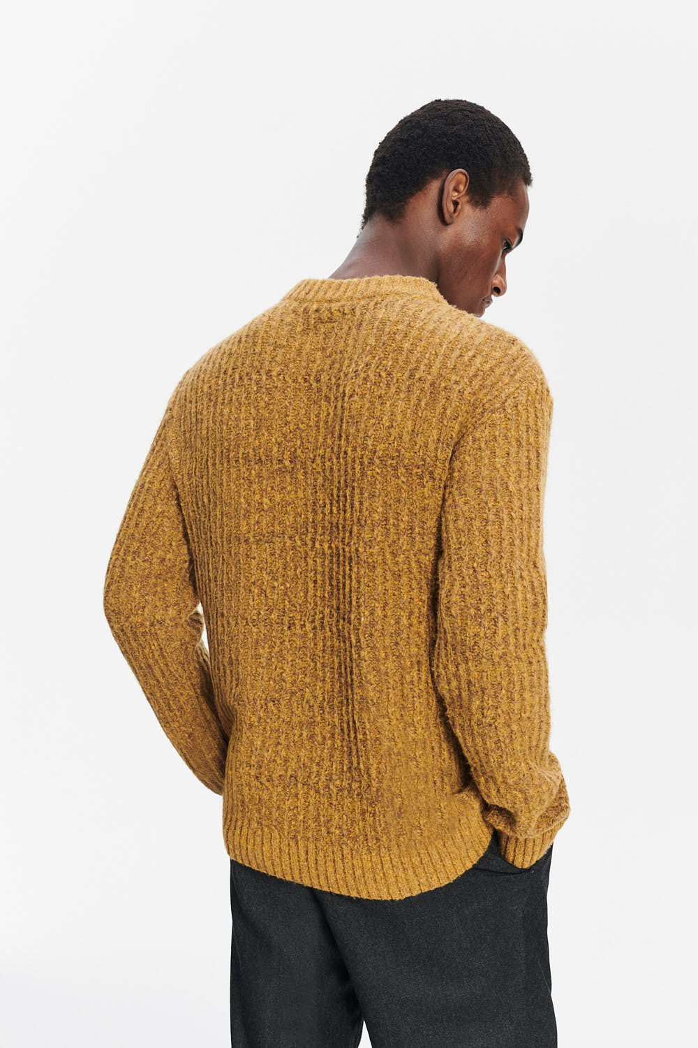 Crewneck Sweater in the Finest Italian Mustard Lambs Wool