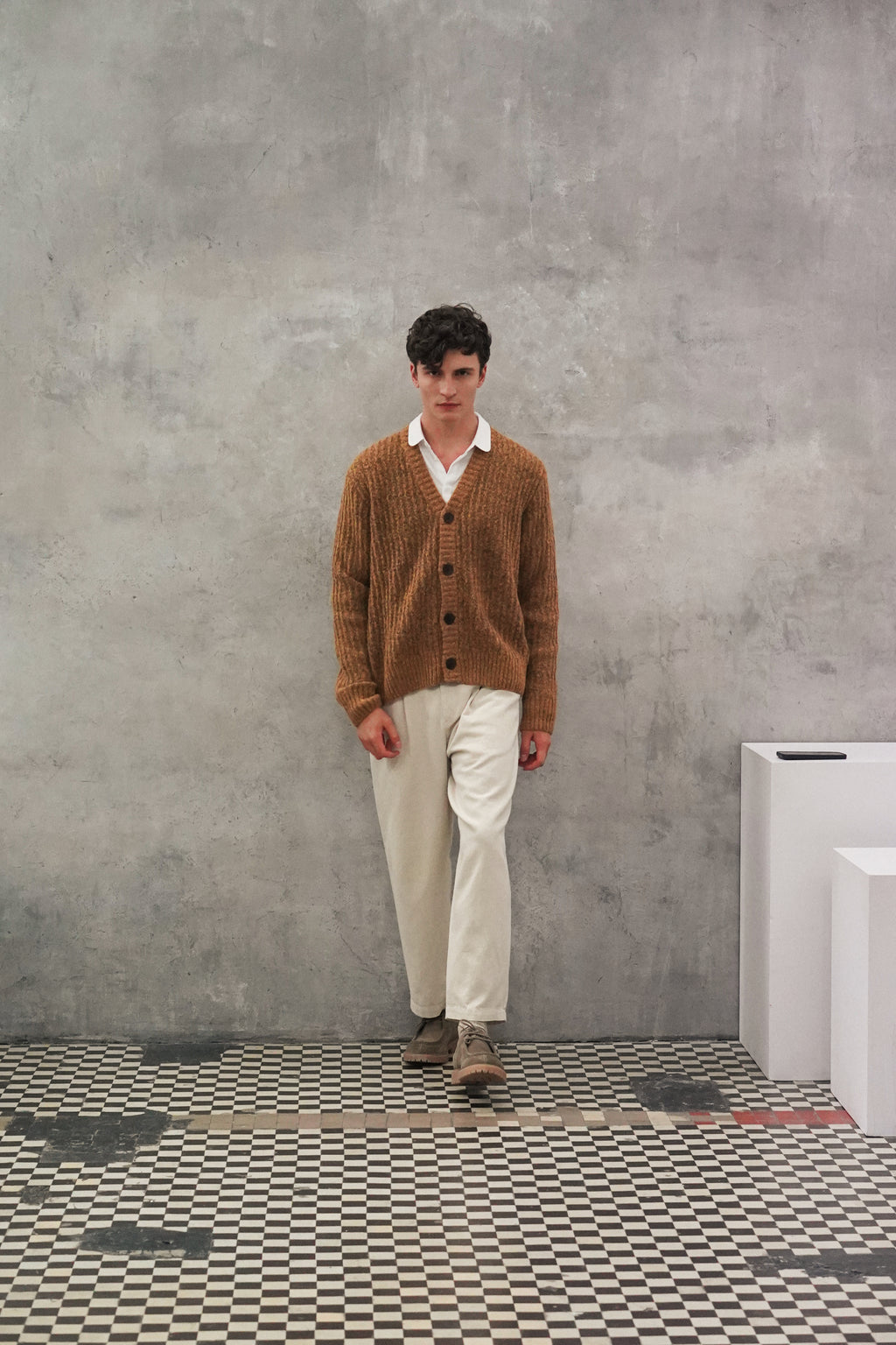 Cardigan in the Finest Red Lambs Wool - Showroom Sample