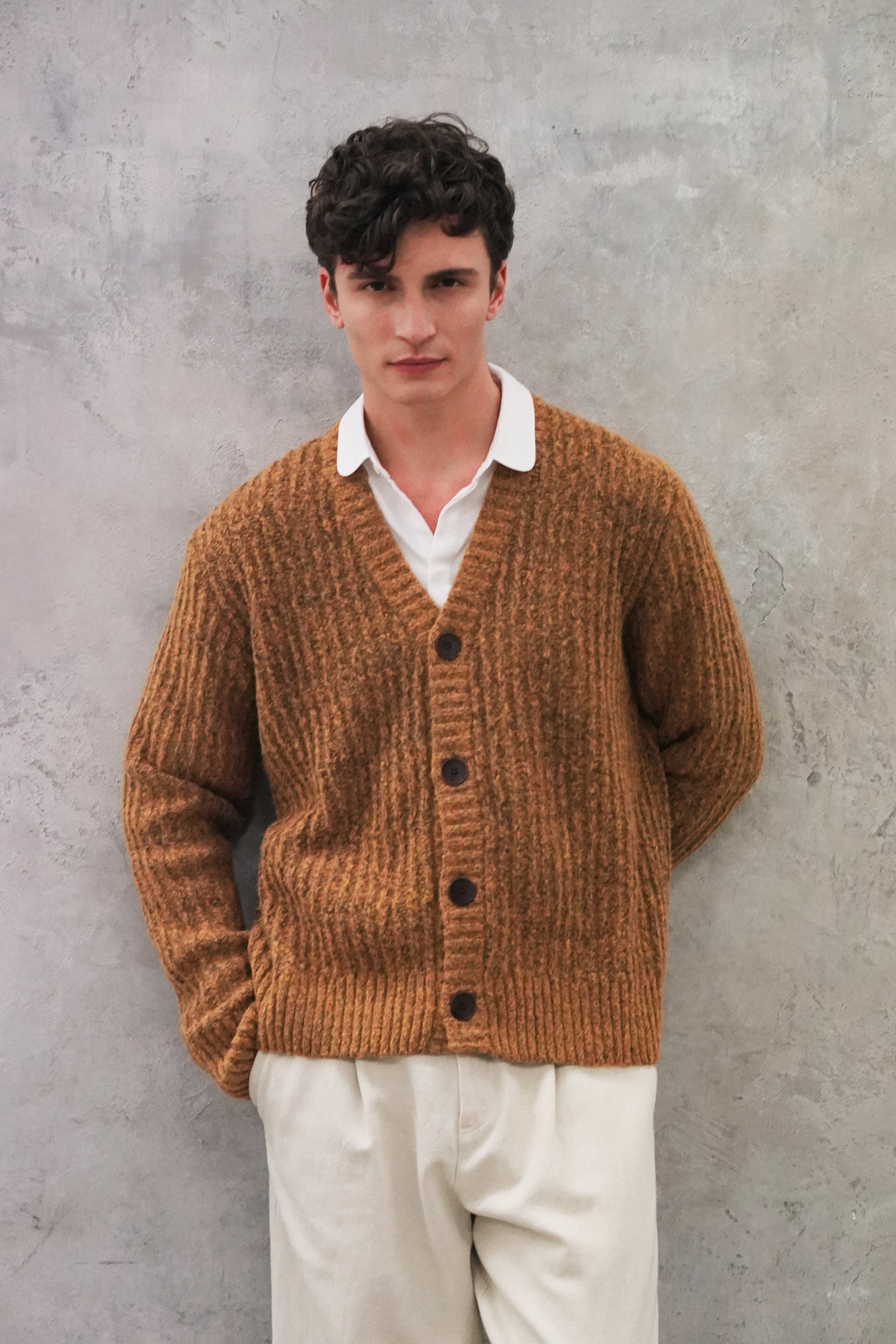 Cardigan in the Finest Red Lambs Wool - Showroom Sample
