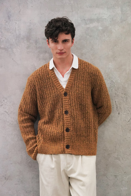 Cardigan in the Finest Red Lambs Wool - Showroom Sample
