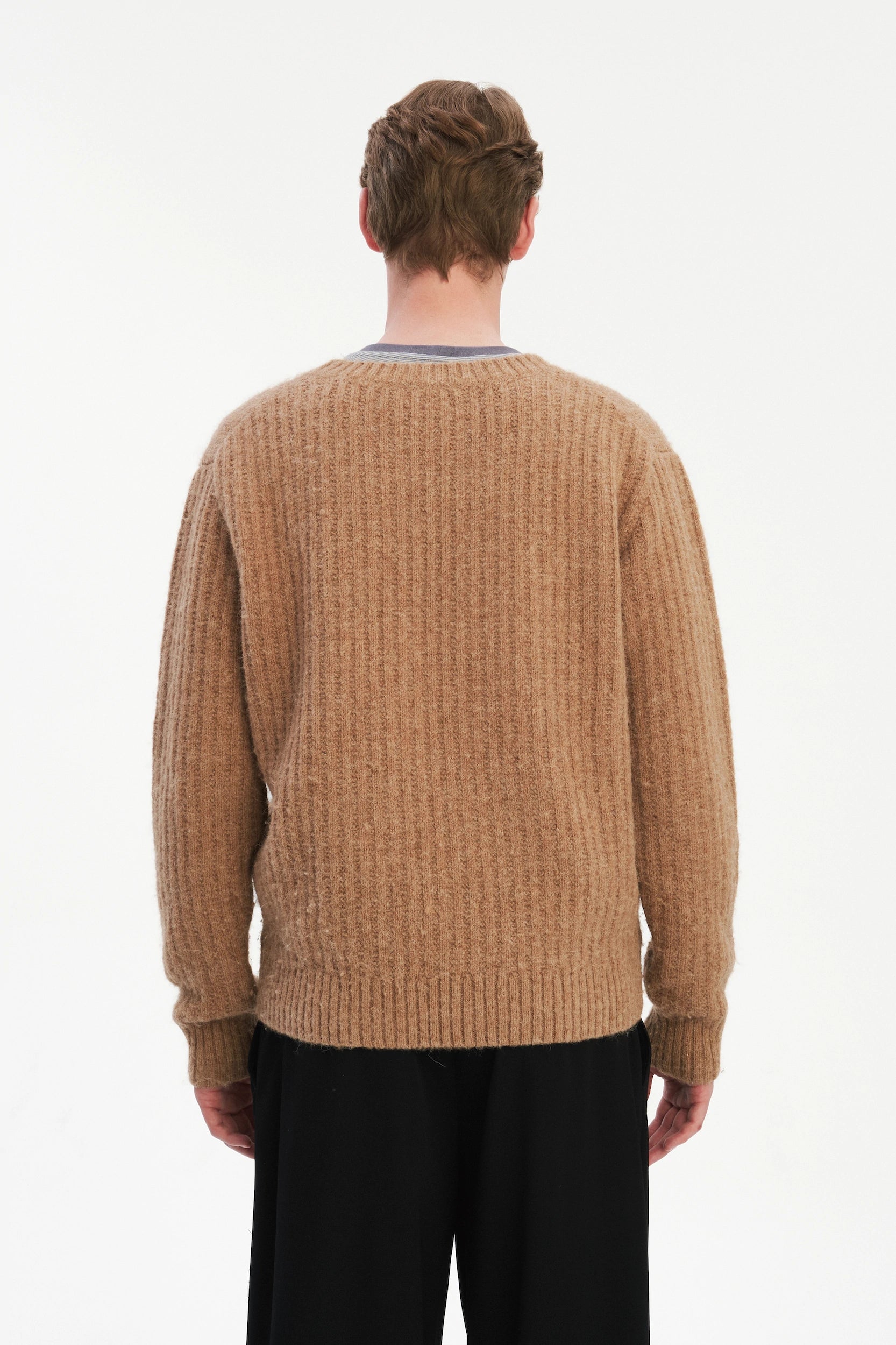 Boxy Crewneck Sweater - Alpaca & Lambs Wool in Nut