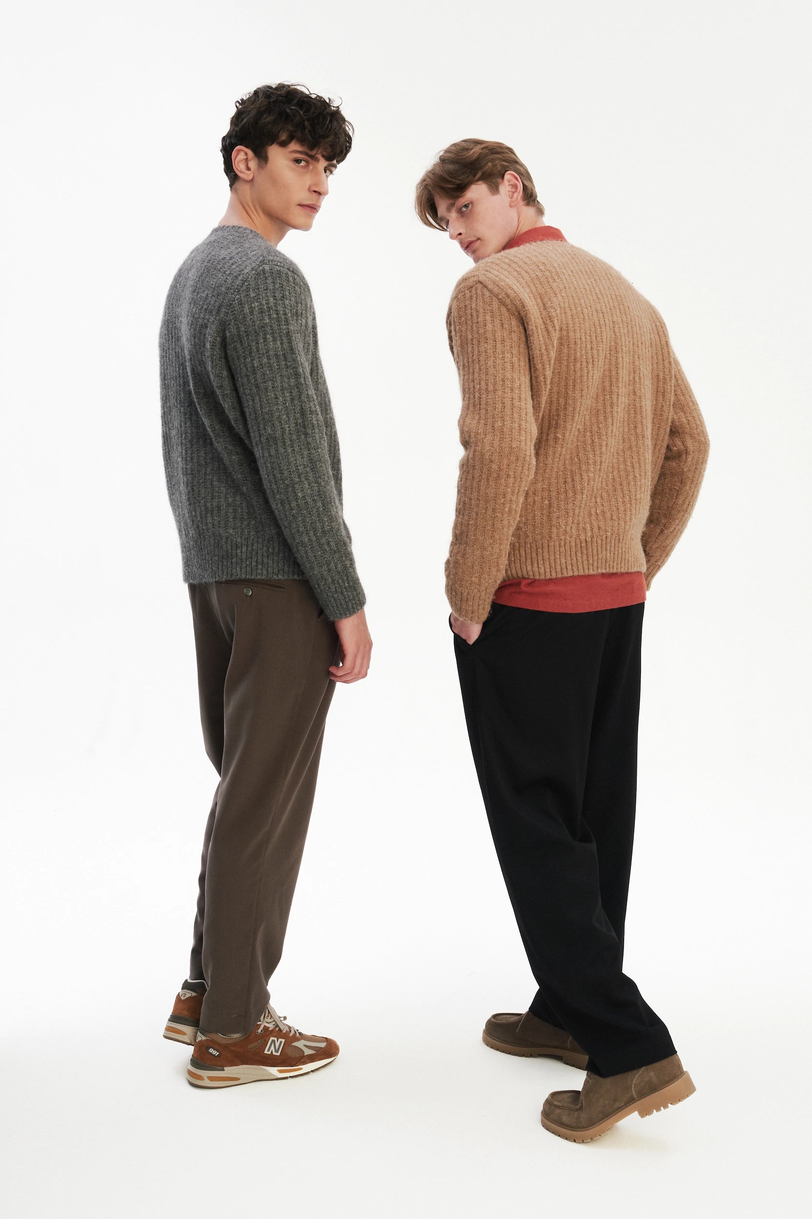 Boxy Crewneck Sweater - Alpaca & Lambs Wool in Nut