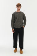 Crewneck Sweater in Baby Alpaca & Lambs Wool - Grey