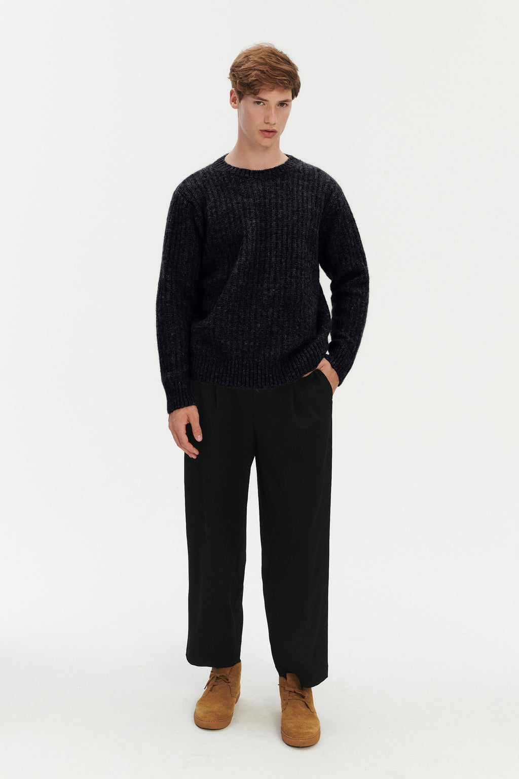 Crewneck Sweater in Soft Alpaca & Lambs Wool