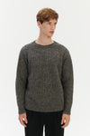 Boxy Crewneck Sweater - Alpaca & Lambs Wool in Grey
