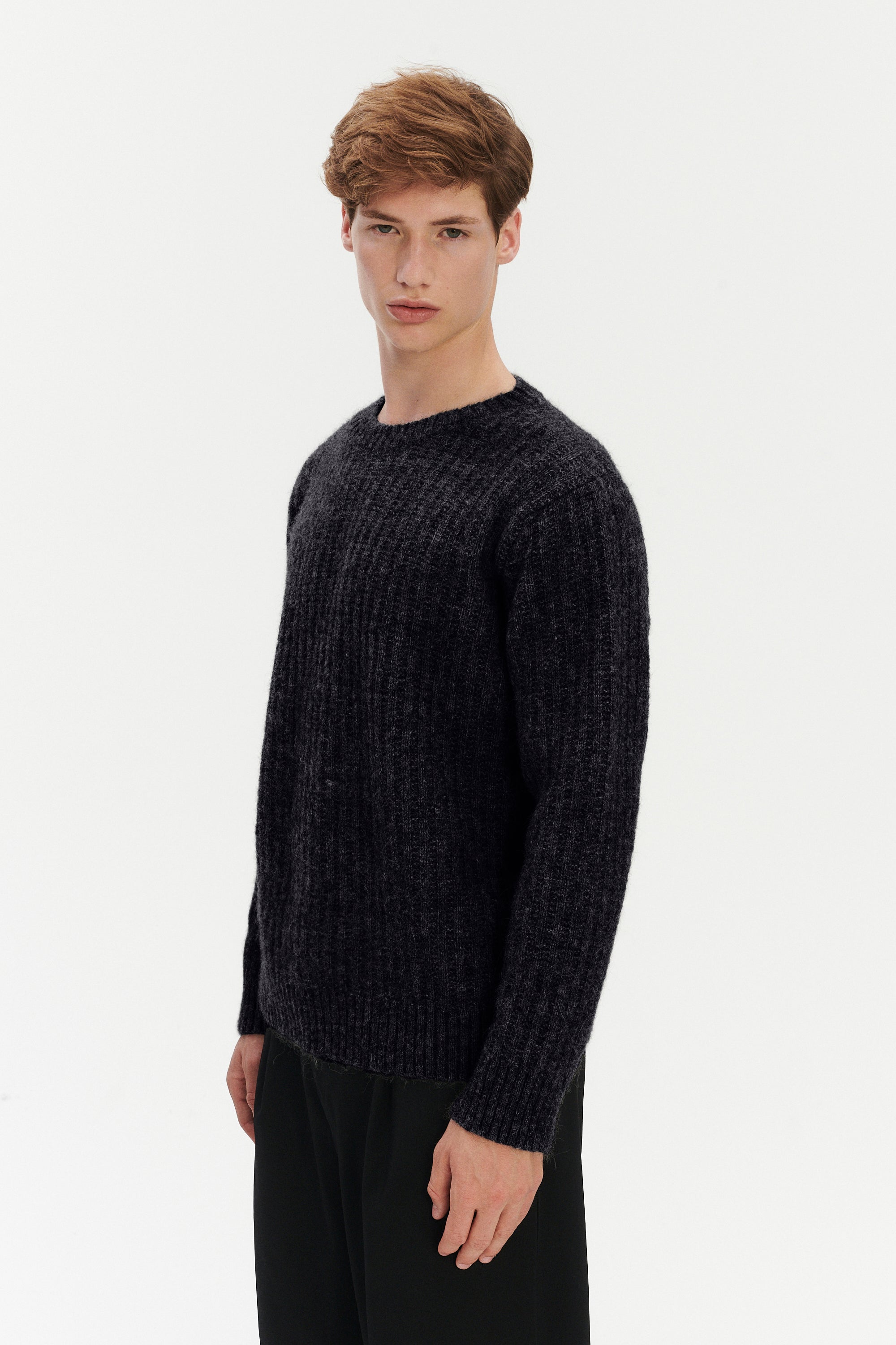 Crewneck Sweater in Soft Alpaca & Lambs Wool