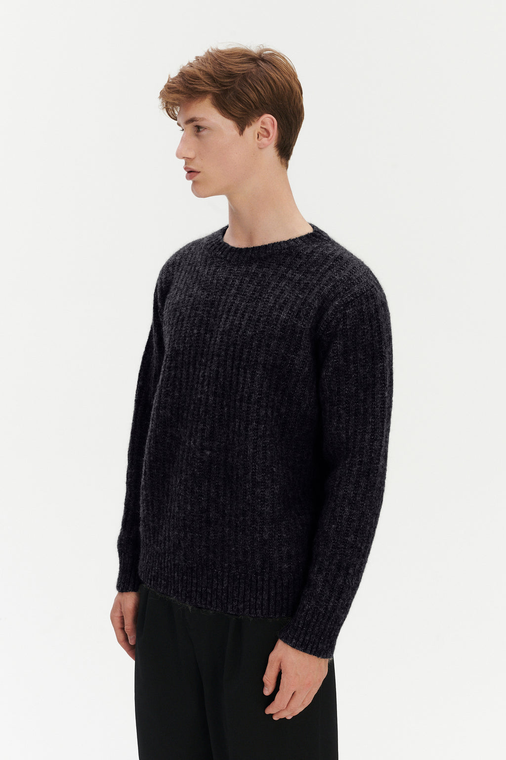 Crewneck Sweater in Soft Alpaca & Lambs Wool