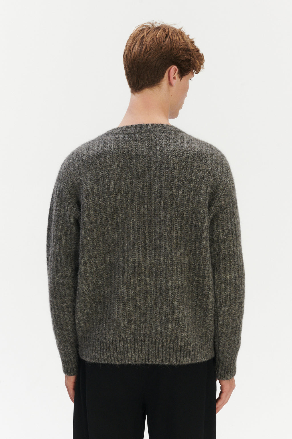 Boxy Crewneck Sweater - Alpaca & Lambs Wool in Grey