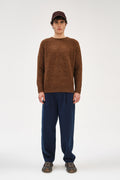 Cropped Trousers in a Navy Blue Rinsed Italian Cotton Denim