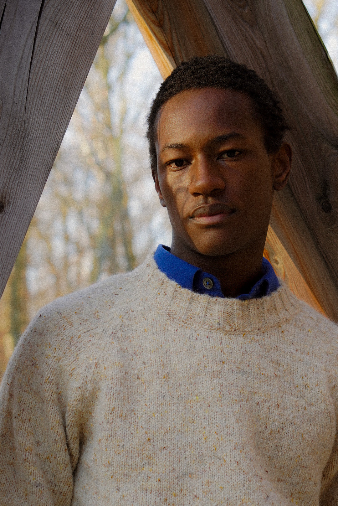 Crewneck Raglan Sweater in a Sustainable Melange Yarn – Sample