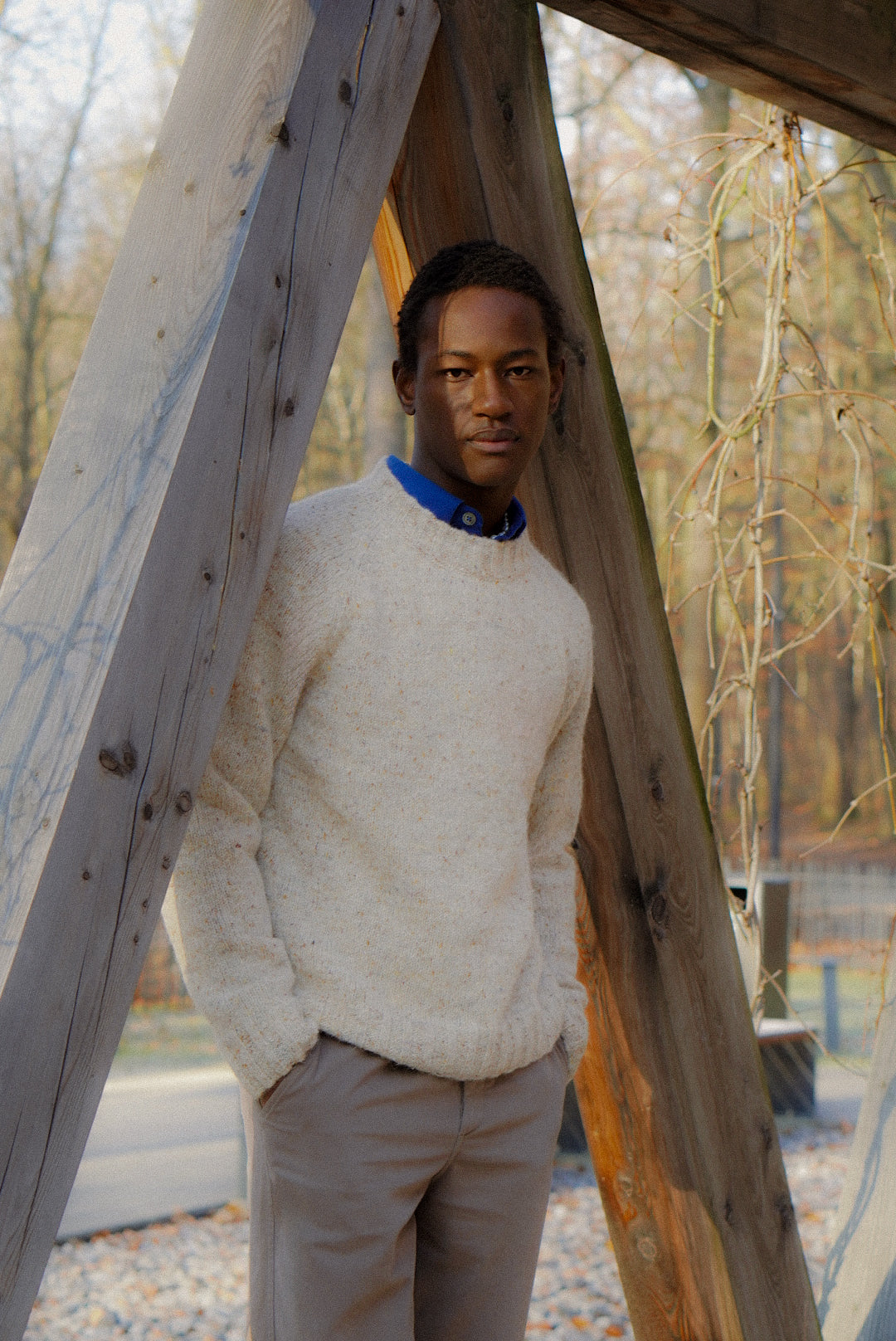 Crewneck Raglan Sweater in a Sustainable Melange Yarn – Sample