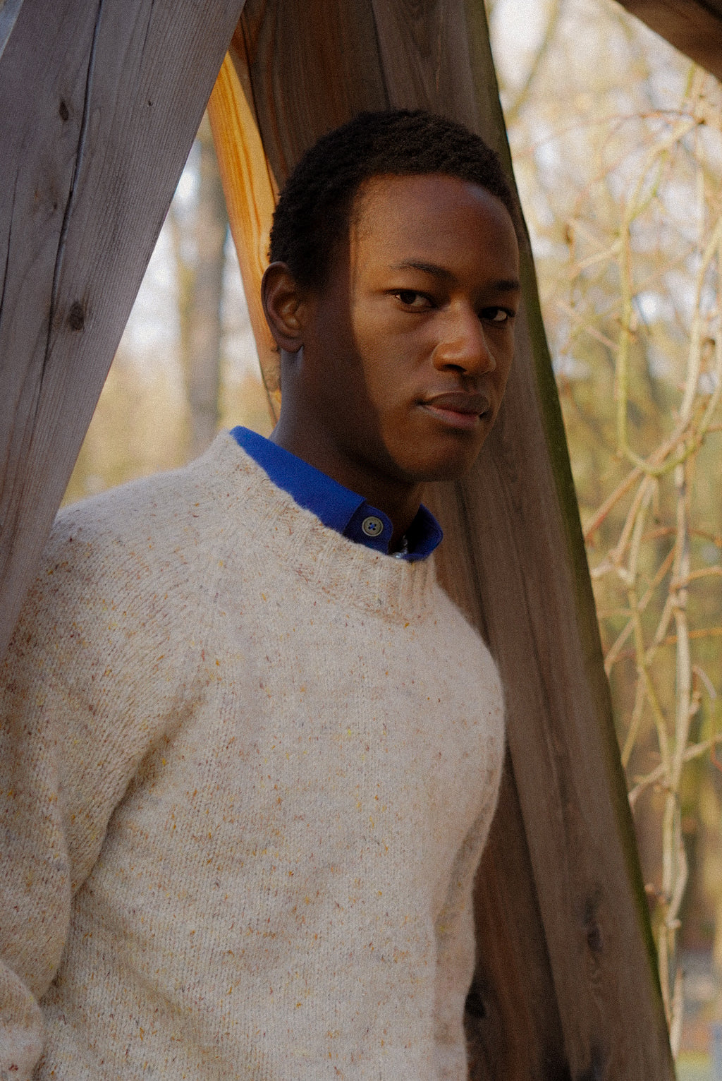 Crewneck Raglan Sweater in a Sustainable Melange Yarn – Sample