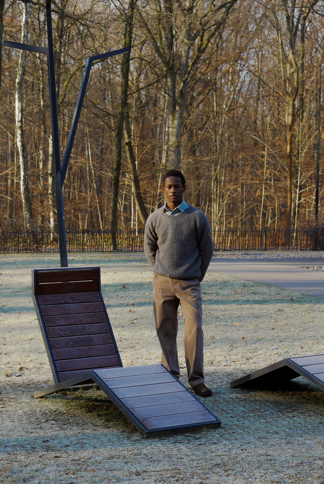 Crewneck Sweater in Grey Baby Alpaca & Lambs Wool - Photoshoot Sample