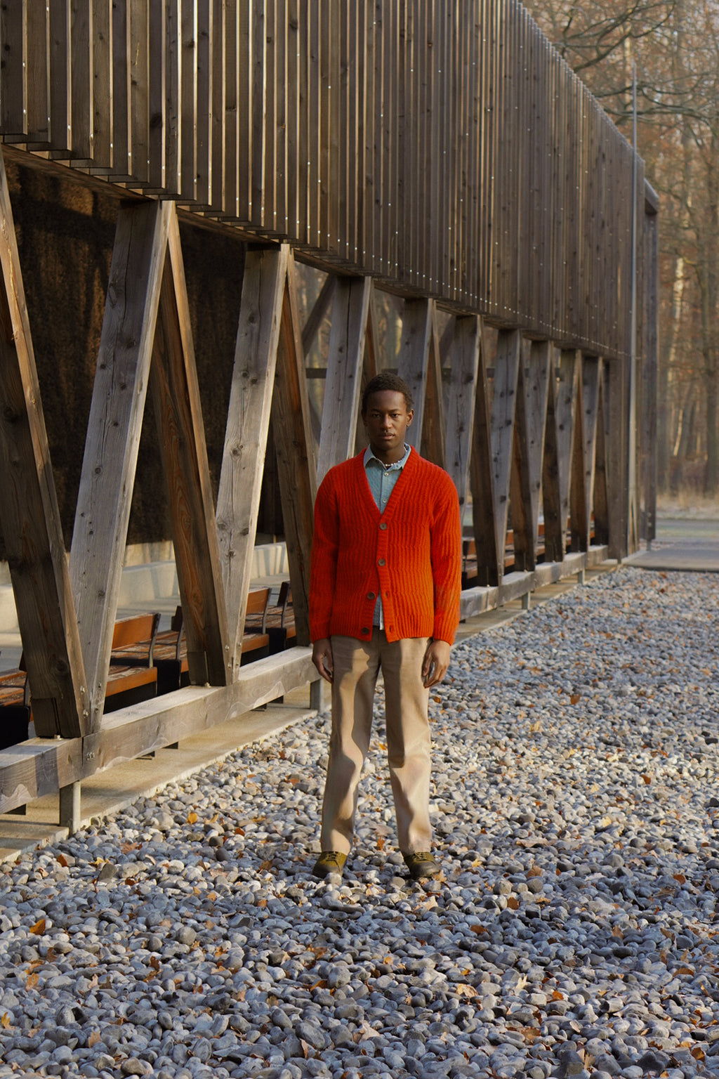 Cardigan in the Finest Red Lambs Wool - Unique Piece