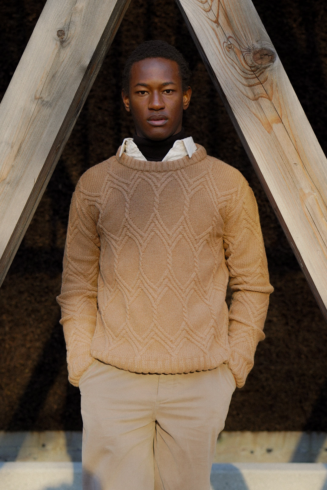 Crewneck In Recycled Cashmere - Camel