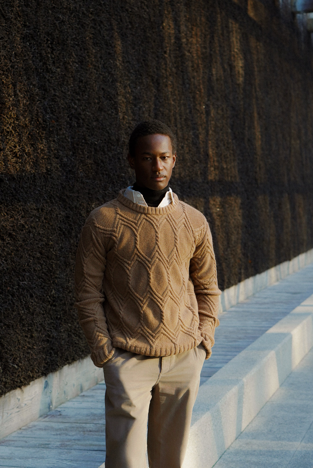 Crewneck In Recycled Cashmere - Camel