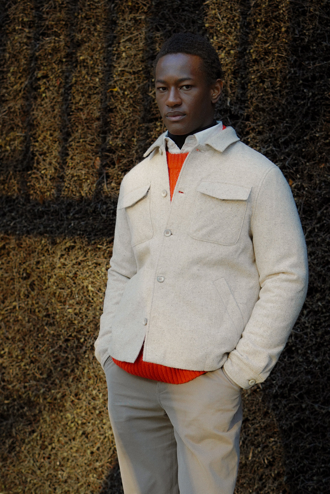 Winter Jacket in a Thick Recycled Italian Wool and Polyamide - Photoshoot Sample