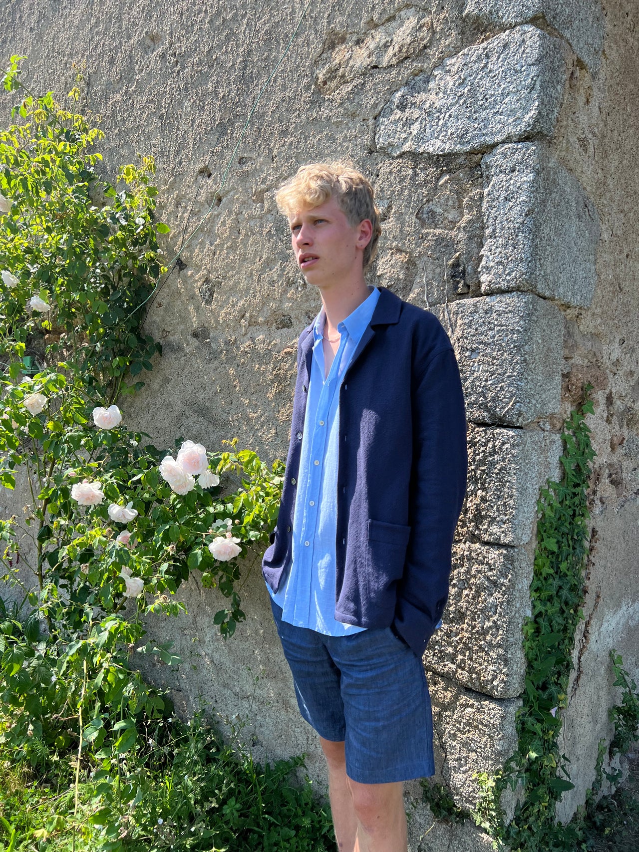 Workwear overshirt in a Navy Blue Structural Portuguese Cotton