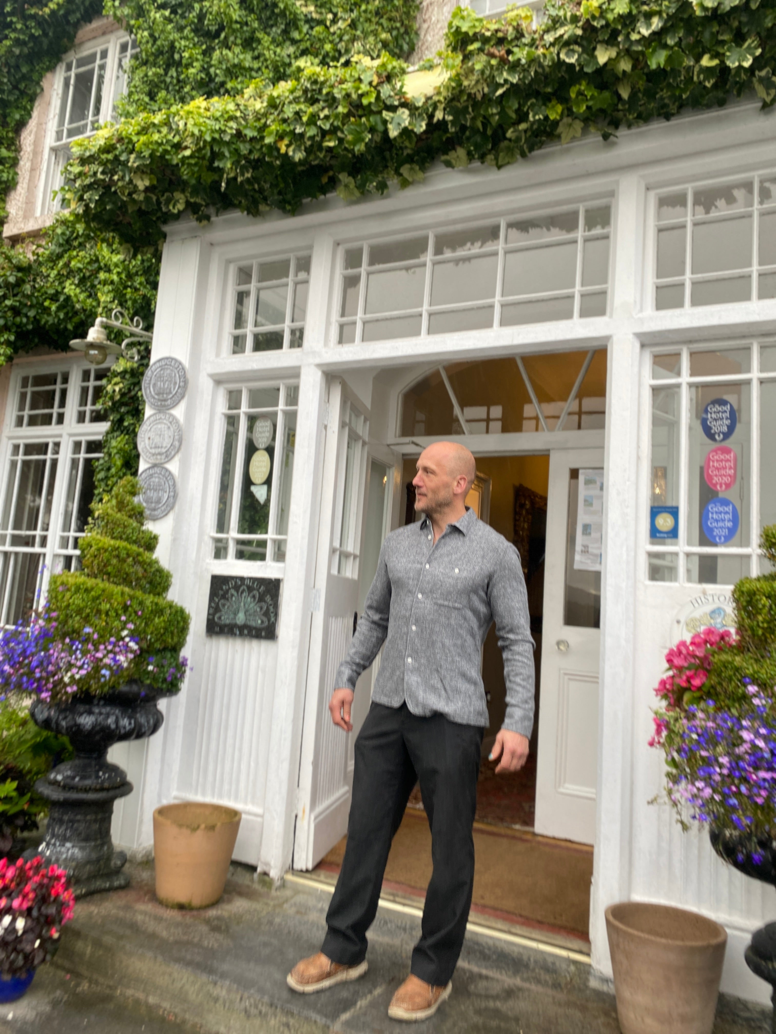 Strong Shirt in a Grey Recycled Structural Italian Cotton Flannel - Sample