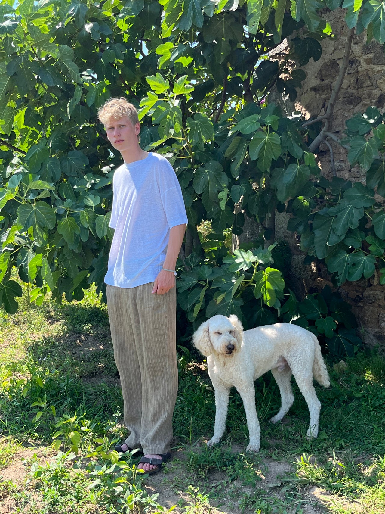 T-Shirt in a White Lithuanian airy Linen Jersey