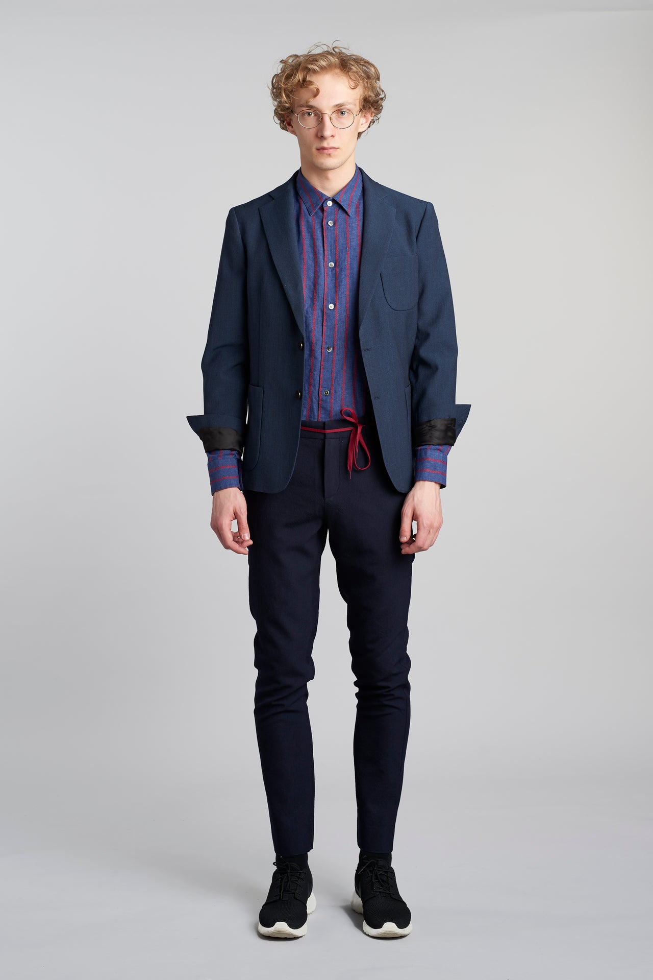 Trousers in the Finest Navy Blue Italian Soft Merino Wool by Bonotto