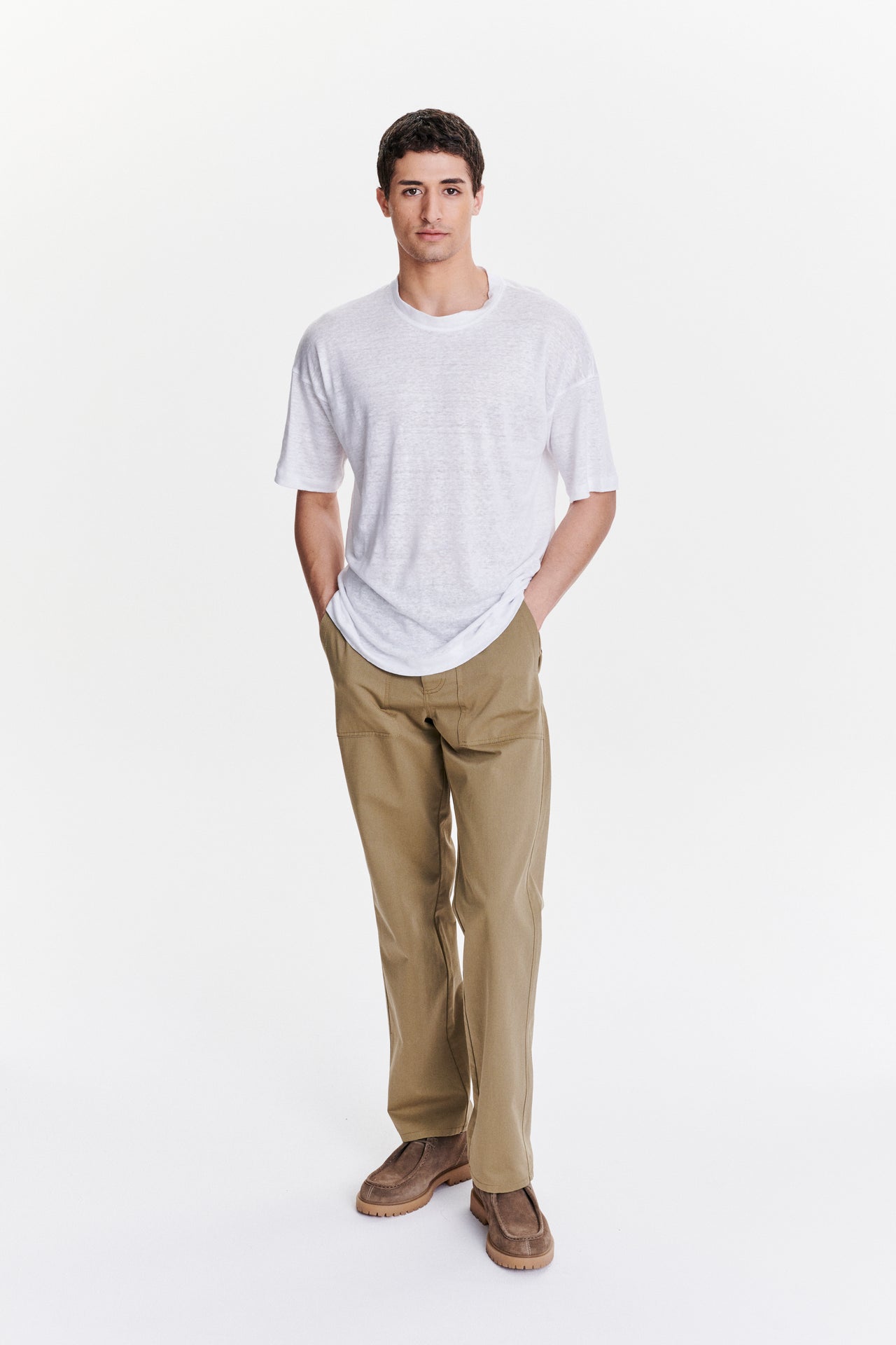 T-Shirt in a White Lithuanian airy Linen Jersey