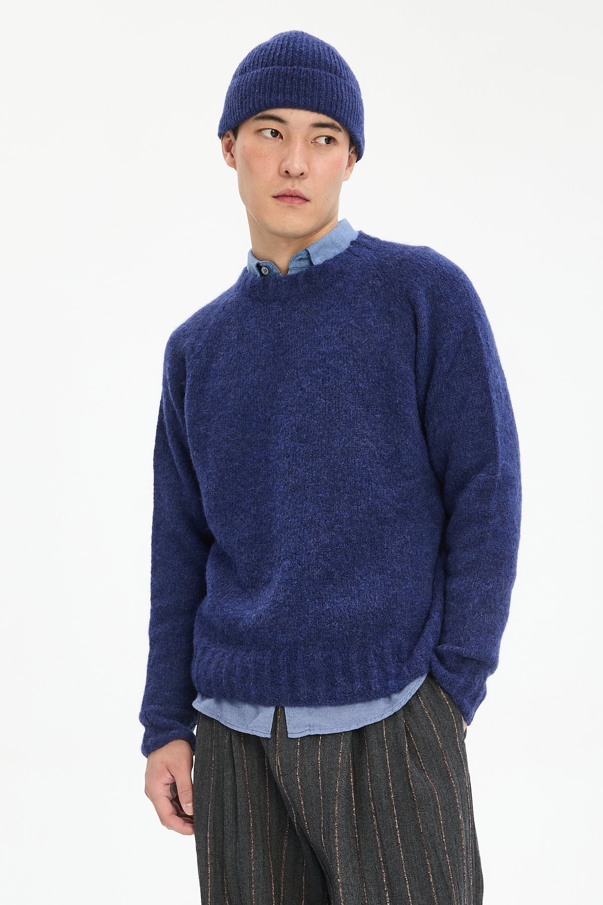 Beanie in Electric Blue Italian Alpaca