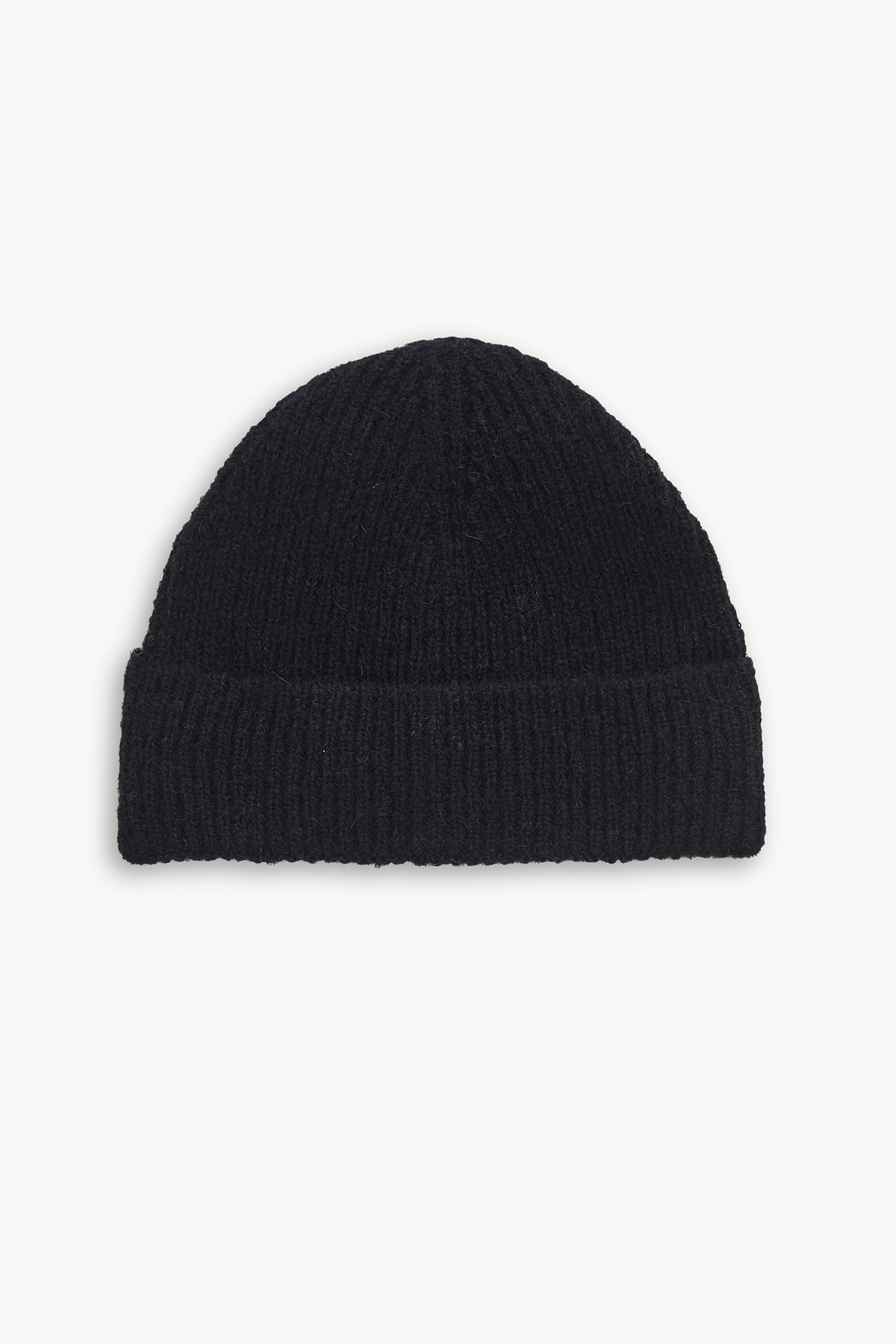 Beanie in Black Italian Alpaca