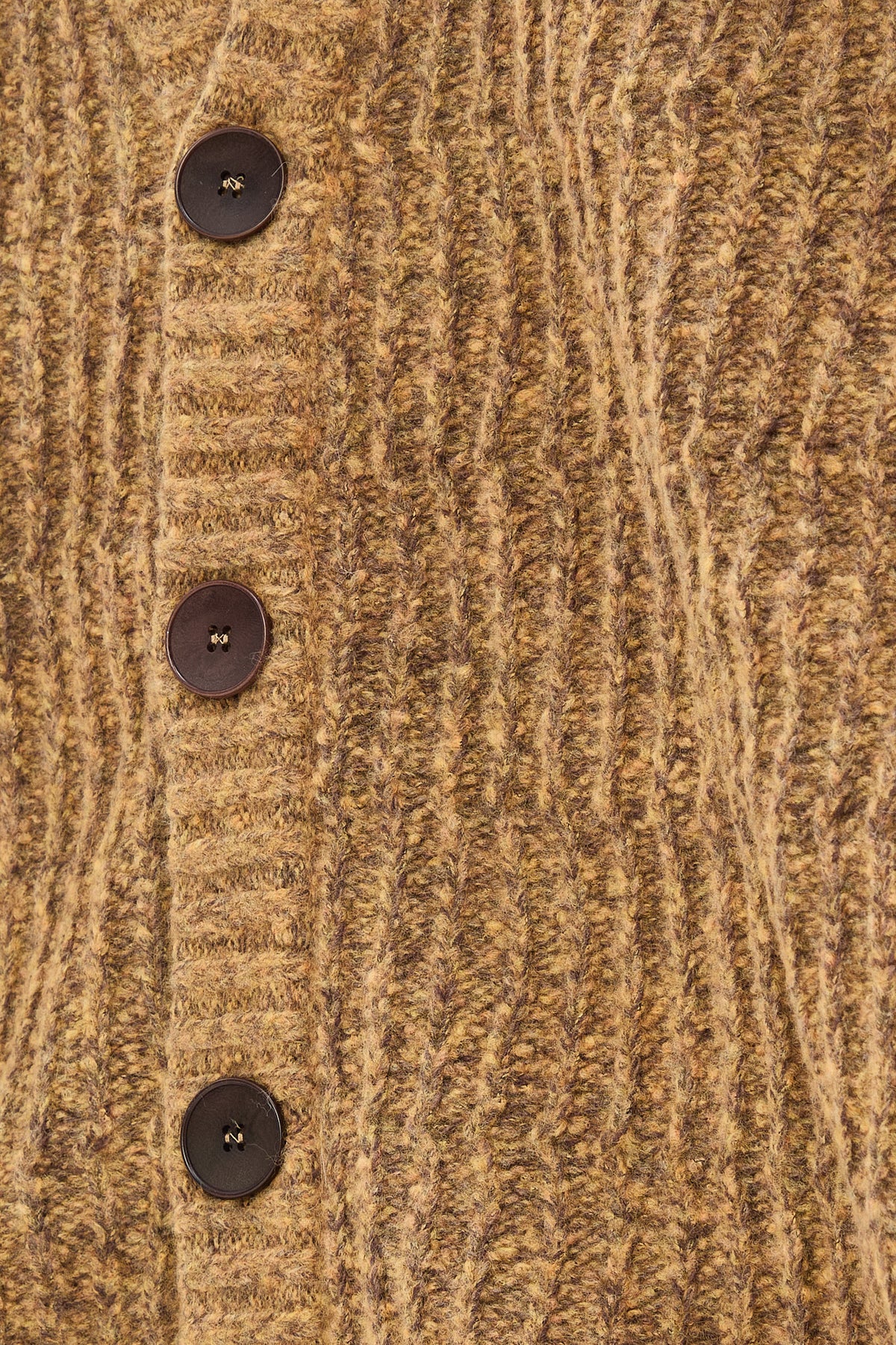 Cardigan in the Finest Italian Mustard Melange Lambs Wool