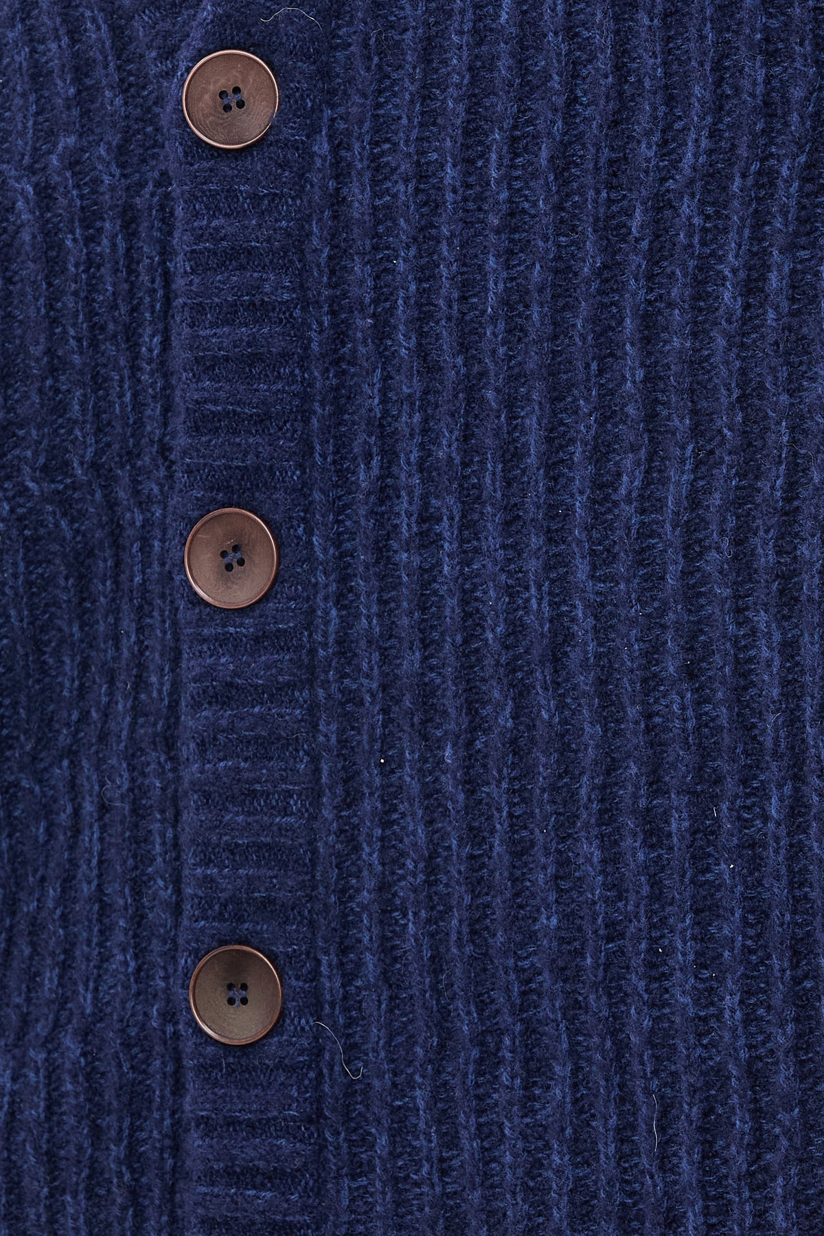Cardigan in the Finest Italian Navy Blue Melange Lambs Wool