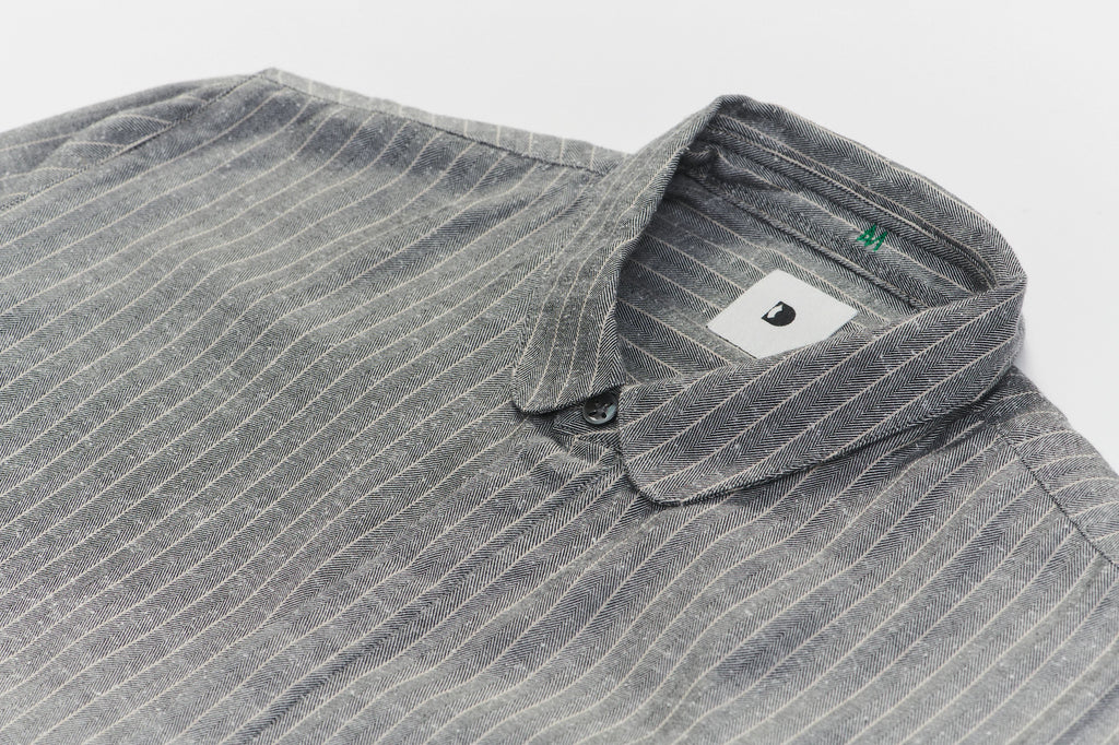 Cute Shirt in a Grey Drapey Blend of Portuguese Cotton and Silk