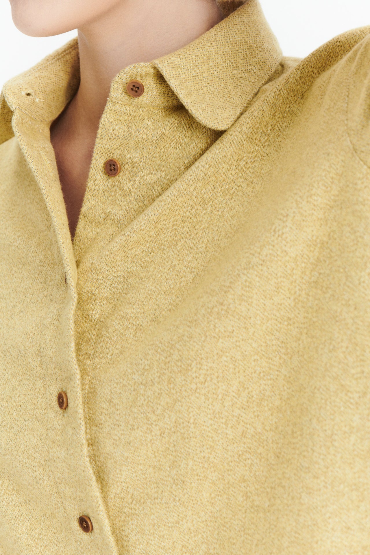 Relaxed Blouse in the Finest Yellow and Beige Portuguese Cotton Flannel