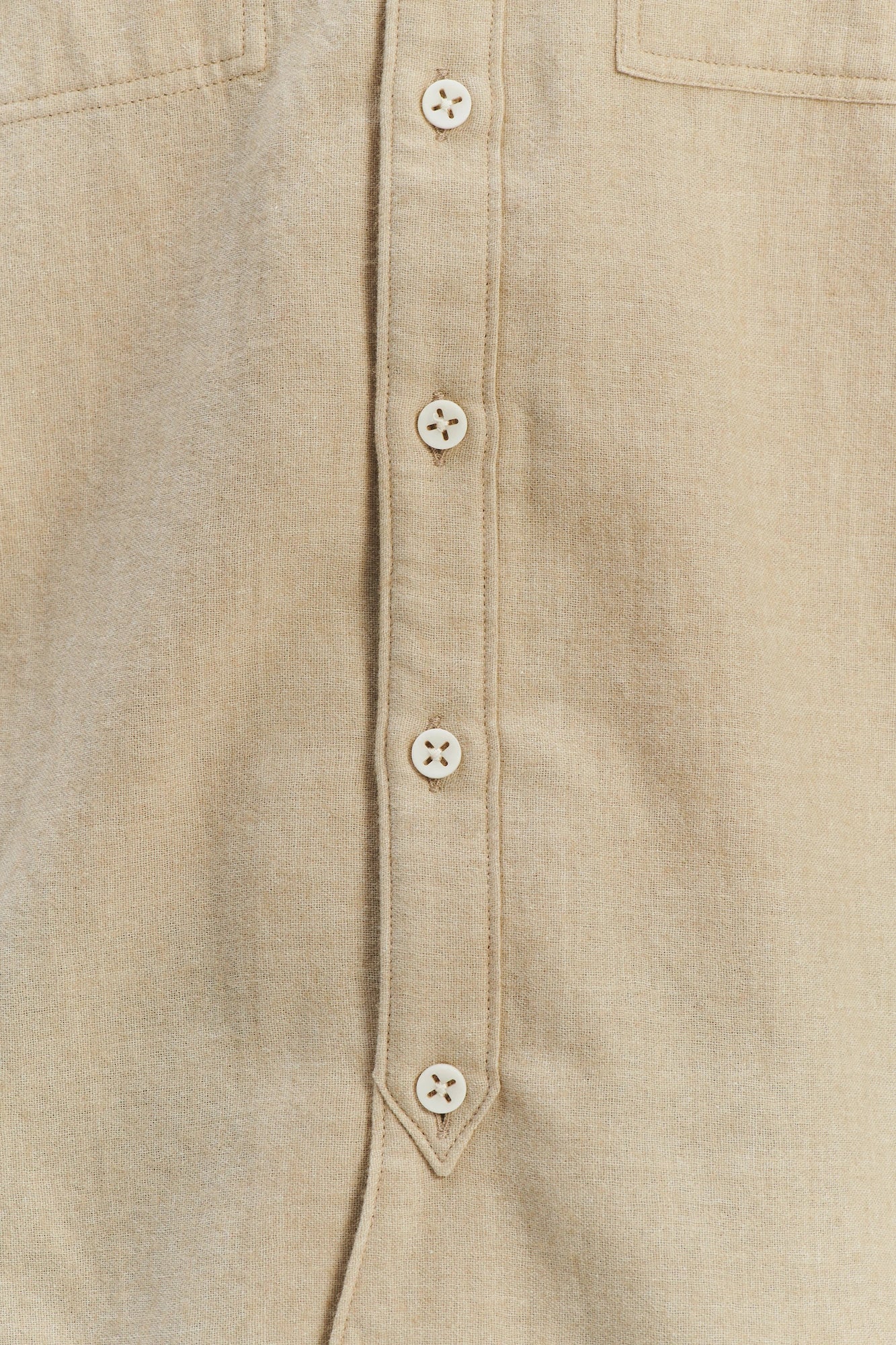 Farmer Shirt in a Cream Beige Fine Mix of Italian Cotton and Virgin Wool